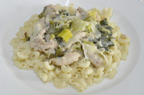 Krůtí prsa s pórkem a těstovinami  – Snadné Usa recept, zvládnete za Do 30 minut